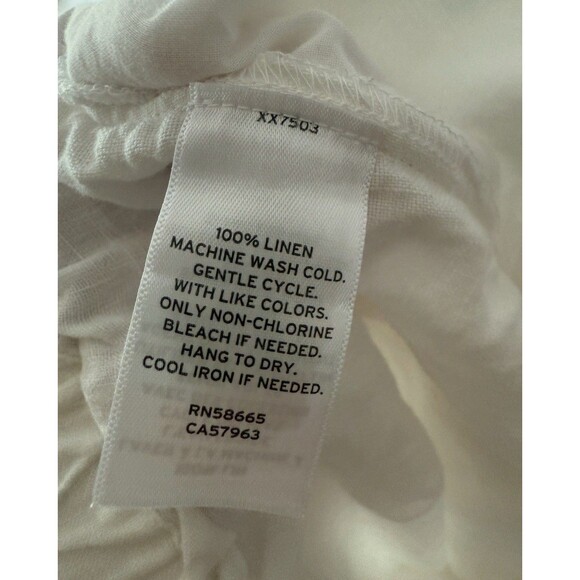 Caslon Womens Adjustable Waist Stretch 100% Linen White Chino Pants Size XXL - Picture 4 of 5